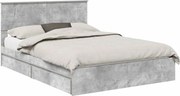 vidaXL Pat cu storage Gri din beton 150 x 200 cm Lemn compozit
