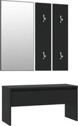 vidaXL Set de mobilier pentru hol, negru, lemn prelucrat