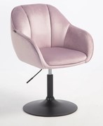 HR2055N Scaun Mov din Catifea cu Bază Neagră