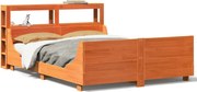 vidaXL Cadru pat fără saltea, maro ceruit, 140x190 cm, lemn masiv pin