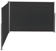 Outsunny Dublu store lateral Paravan opac retractabil dim. 6L x 1,80H m Poliester Anti-UV Gri și negru | Aosom Romania