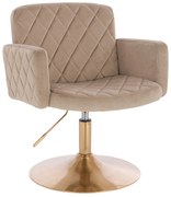 HR802N Scaun Latte din Catifea cu Bază Aurie