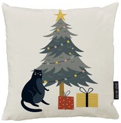 Pernă decorativă 45x45 cm cu model de Crăciun Crazy Cat Xmas – Butter Kings