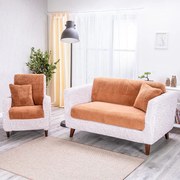 Cuverturi SHERPA culoarea alunei canapea