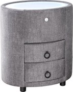 Noptiera ovala cu iluminat LED SIGNUM 55cm catifea gri