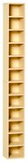 HOMCOM Dulap Biblioteca Suport CD-uri cu 12 Rafturi pentru 204 CD-uri, Raft Biblioteca din MDF si PAL, 21x20x175 cm, Lemn natural