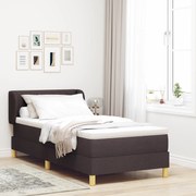 vidaXL Pat cu arcuri și saltea crem 90x200 cm Maro închis 80 x 200 cm