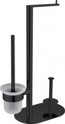ROUND Suport Hârtie Igienică Stativ, 3-Funcții Finisaj: Negru ADR_N732
