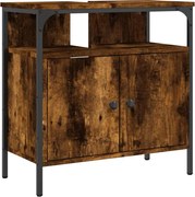 vidaXL Dulap chiuvetă baie, stejar fumuriu, 60x30x60 cm lemn prelucrat
