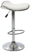 Scaun Bar Enisse Piele Ecologica Alb, Baza Cromata