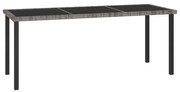 vidaXL Masă de grădină, gri, 180 x 70 x 73 cm, poliratan