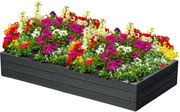 WOODY strat înălțat din plastic pentru grădină 149x75,6x25cm, antracit Prosperplast