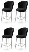Set de scaune de bar Alte Black and Chrome, 4 buc., 4 buc