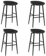vidaXL Scaune de bar, 4 buc., negru