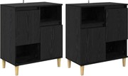 vidaXL Bufeturi 2 pcs Stejar Negru 60 x 35 x 70 cm Lemn compozit