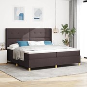 vidaXL Pat cu saltea cu arcuri Maro închis 200 x 200 cm țesătură