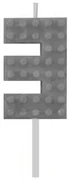 Blocks Grey Blocks Lumânare de ziua pentru numărul 3 Gri Bloc de Construcție