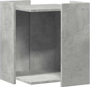 vidaXL Cutie litieră pisici gri beton 42x42x51 cm lemn prelucrat