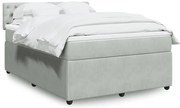 vidaXL Pat box spring cu saltea, gri deschis, 140x200 cm, catifea