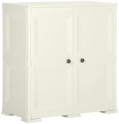 vidaXL Dulap din plastic, 79x43x85,5 cm, vanilla ice, design de lemn