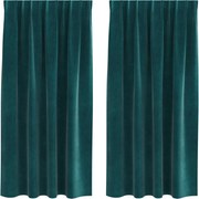 vidaXL Perdele opace 2 pcs Verde închis 140 x 175 cm Catifea