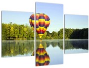 Tablou cu balon cu aer cald pe un lac (90x60 cm)
