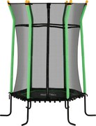HOMCOM Trambulină Elastică pentru Copii 3-10 Ani cu Intrare cu Fermoar și Bare Căptușite, Ø163.5x190 cm, Verde | Aosom Romania