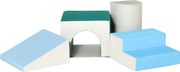 HOMCOM Set de 4 Blocuri Moi de Construcție pentru Copii, Joc Modulabil pentru Copii 1-3 Ani, 150x50x39 cm, Multicolor | Aosom Romania