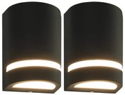 vidaXL Lămpi de perete pentru exterior 2 buc. negru 35 W semirotund