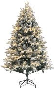 HOMCOM Brad de Crăciun Artificial cu 200 luminițe LED, 793 Ramuri, Crengi Pliabile și Bază Pliabilă, Ø116x180 cm, Verde | Aosom Romania