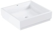 Lavoar baie pe blat alb 50 cm, patrat, Grohe Cube Ceramic Pure Guard