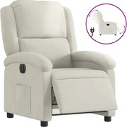 vidaXL Fotoliu rabatabil electric, crem, catifea