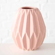 Vaza decorativa, 12x13 cm, ceramica, roz deschis