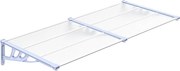 vidaXL Copertină de ușă, gri și transparent, 199x90 cm, policarbonat