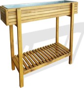vidaXL Strat înălțat de grădină, lemn masiv de acacia și zinc