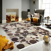 Covor camera antiderapant, 80x200 cm, bej-maro, Model Terra