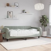 vidaXL Pat de zi cu saltea, gri deschis, 100x200 cm, catifea