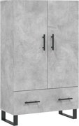 vidaXL Dulap înalt, gri beton, 69,5x31x115 cm, lemn prelucrat
