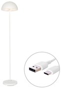 Lampă de podea pentru exterior albă reîncărcabilă cu dimmer în 3 trepte - Keira