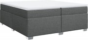 vidaXL Pat box spring cu saltea, gri închis, 200x200 cm, textil
