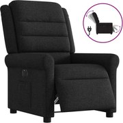 vidaXL Fotoliu rabatabil electric, negru, material textil