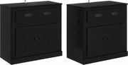 vidaXL Bufeturi 2 pcs Stejar Negru 70 x 35,5 x 67,5 cm Lemn compozit