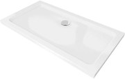Mexen Flat brodzik dreptunghiular slim 120 x 70 cm, alb, sifon crom - 40107012