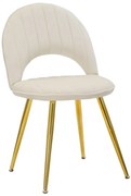 Set 2 scaune dining crem din catifea si metal, Flex Mauro Ferretti