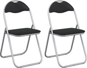 vidaXL Scaun pliant 2 pcs Negru și Gri 48 x 43,5 x 81 cm
