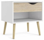Noptiera alba cu decor stejar sonoma OSLO 75394