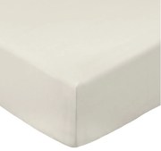 Cearceaf bej din bumbac percal cu elastic 185x200 cm Cotton Percale – Bianca