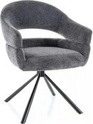 Scaun BORGO, gri - Raven 18, stofa clasica/metal, 58x45x87 cm