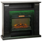 HOMCOM Șemineu Electric Reglabil cu Flacără 3D, Temporizator și Telecomandă Negru | Aosom Romania