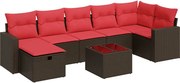 vidaXL Set canapele de grădină cu perne, 8 piese, maro, poliratan